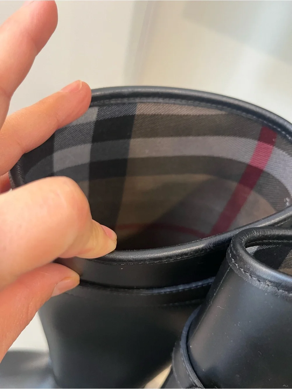Burberry Black Tall Riding Rain Boots with Buckle Detail - Picture 4 of 8